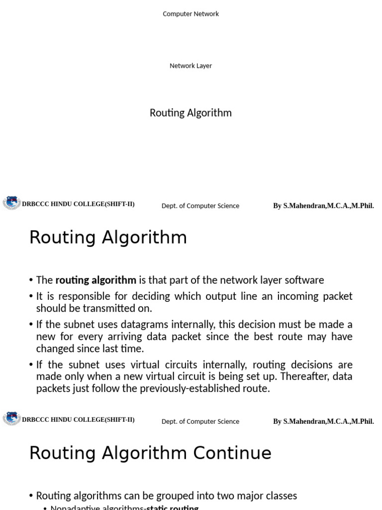 2 Routing Algorithm | PDF | Routing | Router (Computing)