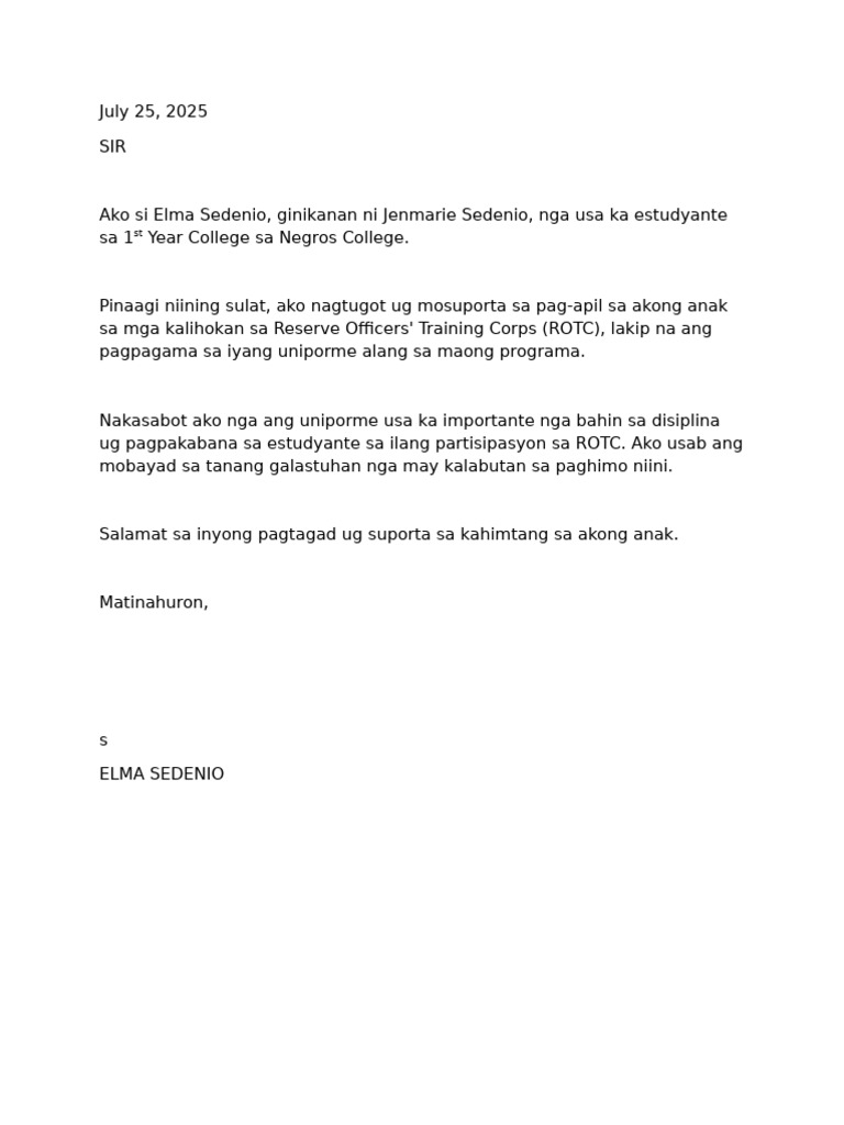 Letter ROTC | PDF