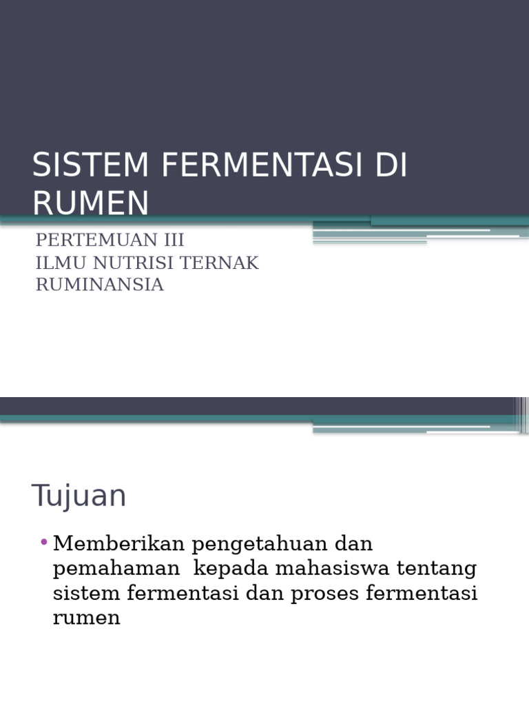 Sistem Fermentasi Rumen pada Ruminansia | PDF