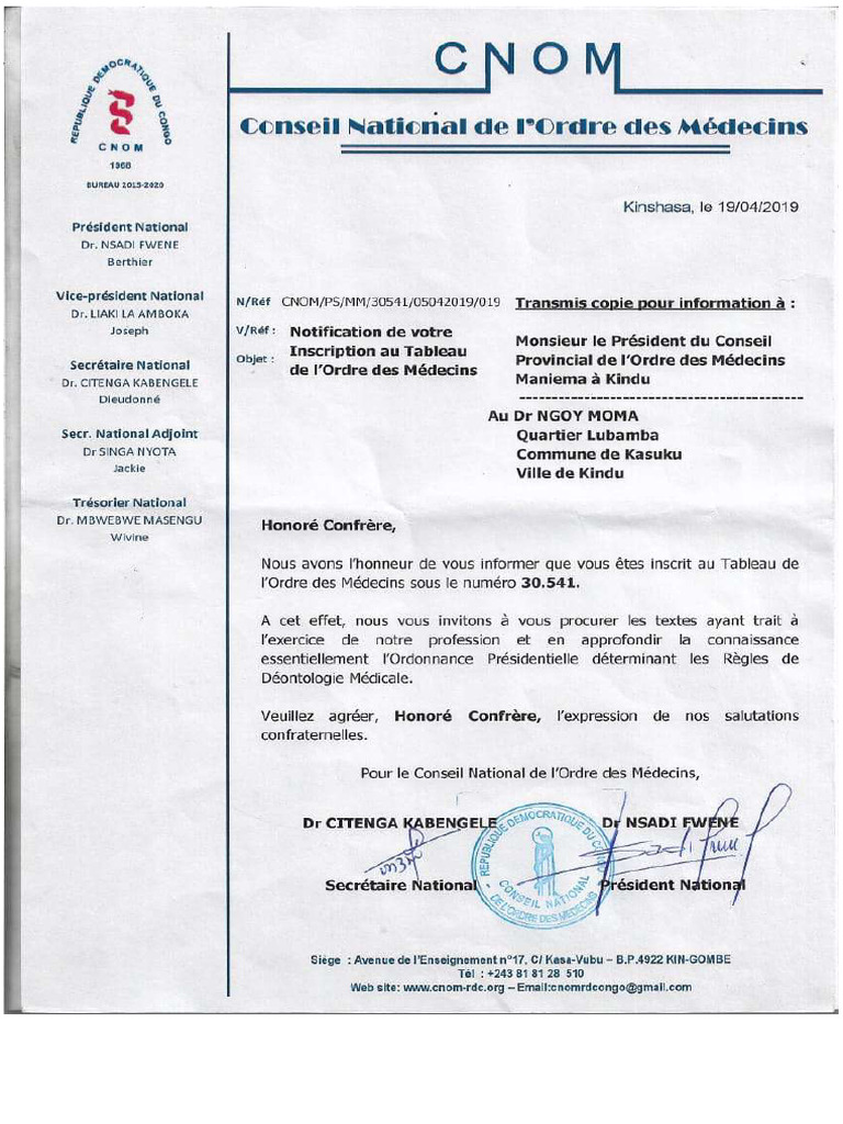 Cnom & Diplome de Medecine | PDF