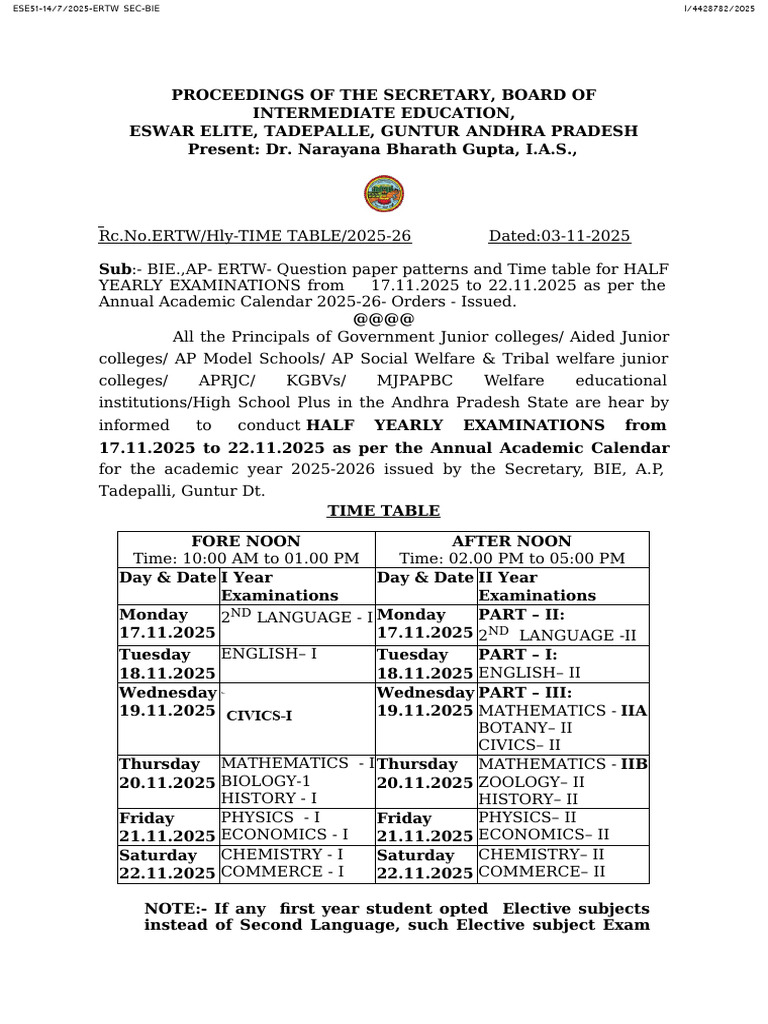 REVISED Schedule of Half Yearly Exam 2025-26 | PDF | Poetry | Linguistics