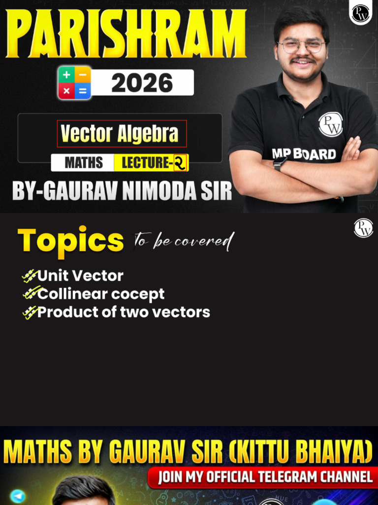 Vector Algebra 02 Class Notes | PDF
