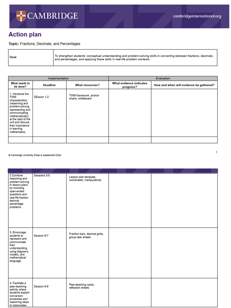 UPDATED Action Plan | PDF | Cognition | Learning