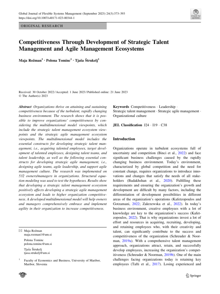 Strategic Talent & Agile Management Insights | PDF | Talent Management ...