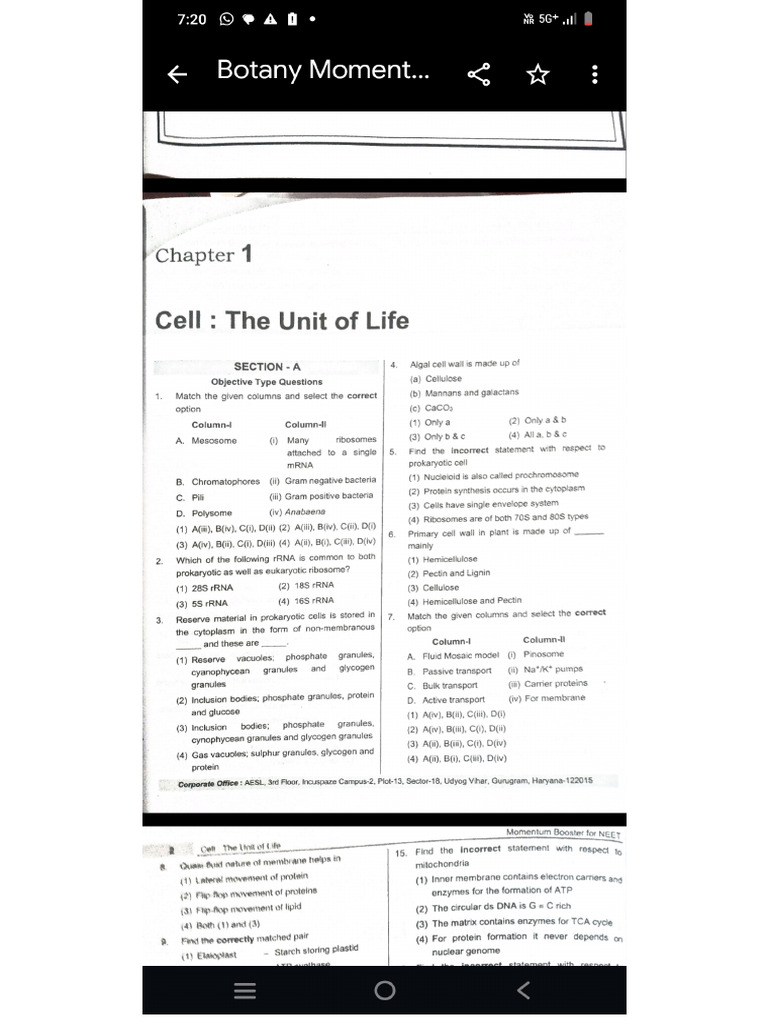 Botany. Question | PDF