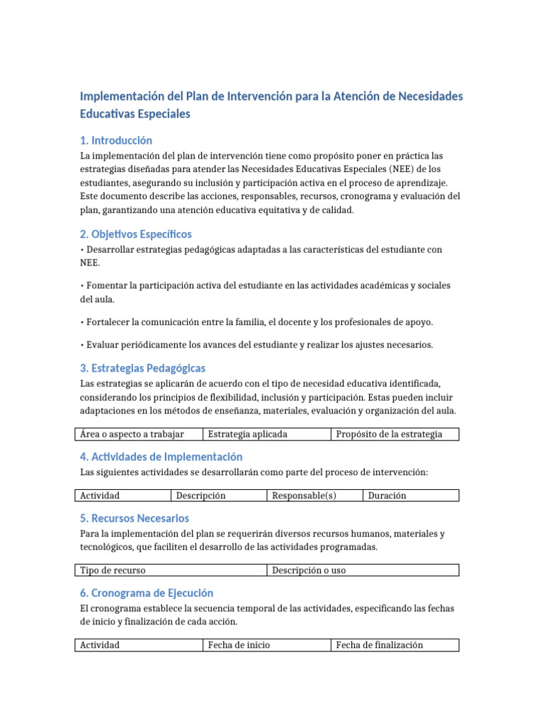 Implementacion_Plan_Intervencion_NEE_Gladis_Xoy | PDF | Evaluación ...