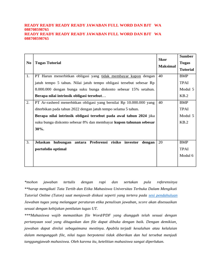 Nilai Intrinsik Obligasi PT Ar-Rasheed | PDF