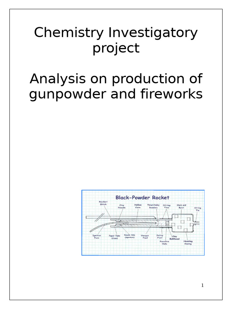 Gunpowder and Fireworks Chemistry Analysis | PDF | Rocket Propellant ...