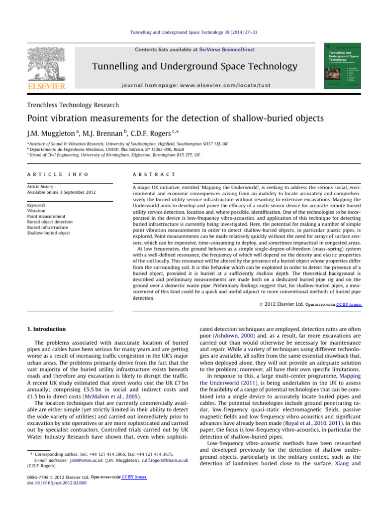Vibration-Based Detection of Buried Pipes | PDF | Resonance | Hertz