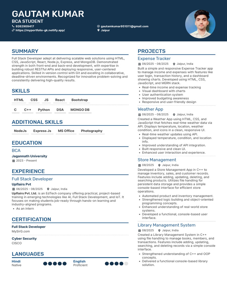 Gautam Kumar Resume | PDF | Computing | Software Engineering