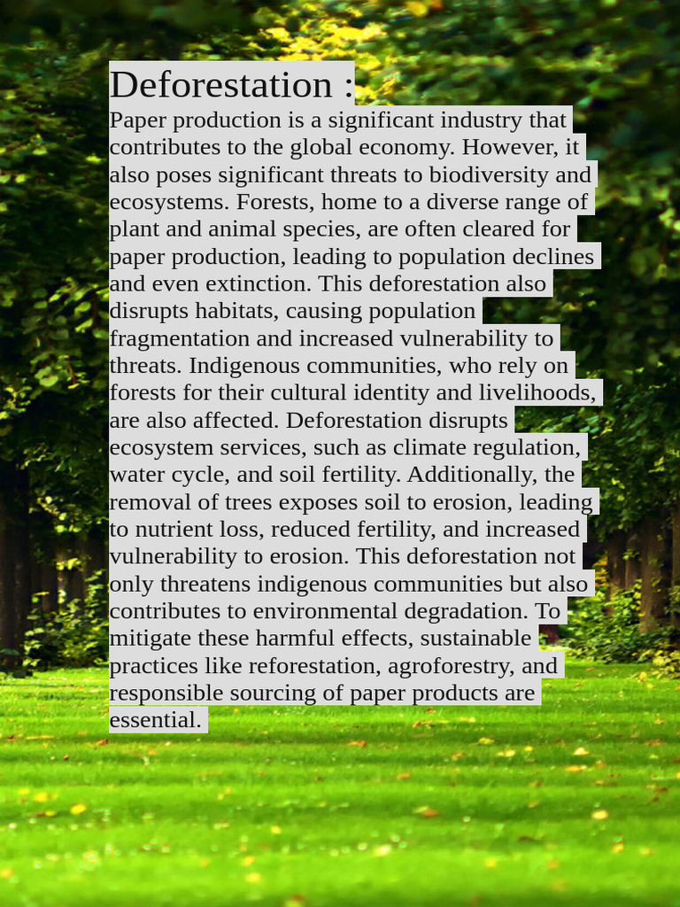 Deforestation's Impact on Climate and Health | PDF | Climate Change ...