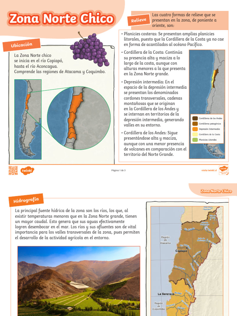 Geografía y recursos de Zona Norte Chico | PDF | Ciencias de la Tierra ...
