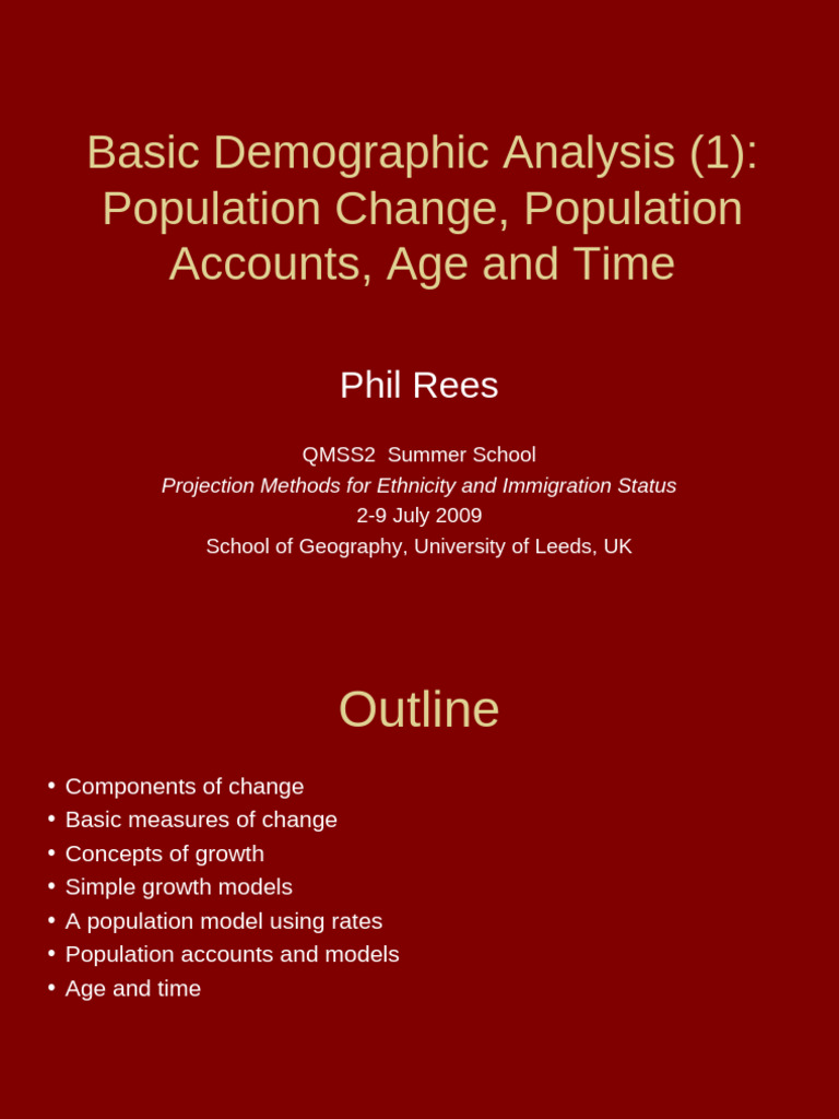 Demographic Change Analysis Methods | PDF | Mathematics