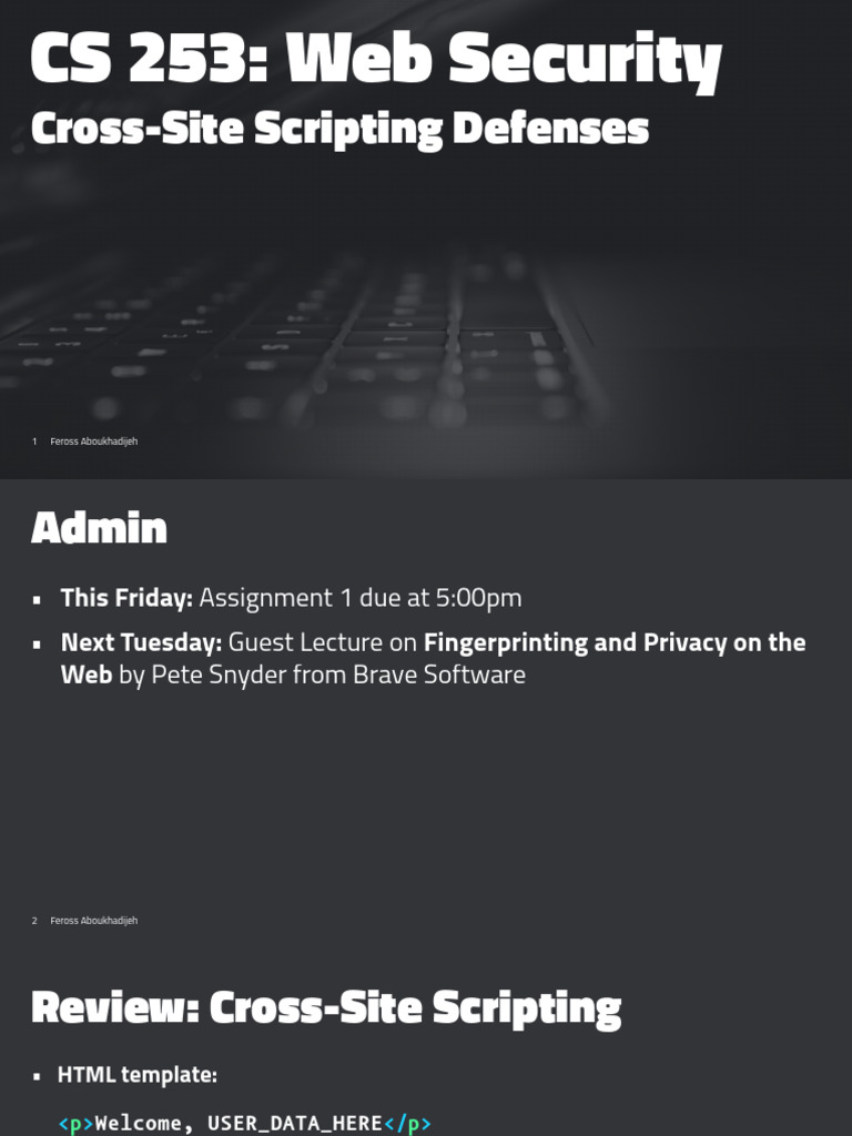 Cross-Site Scripting Defenses Overview | PDF | Web Development | Web ...
