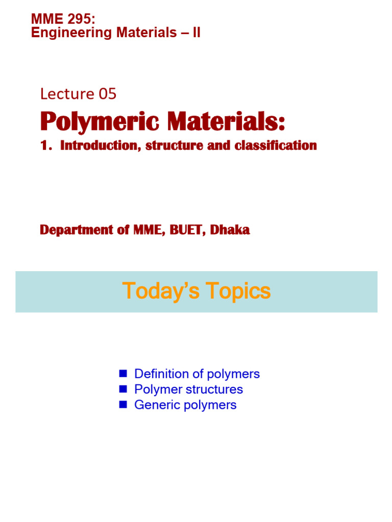 Overview of Polymeric Materials | PDF | Polymers | Polyethylene