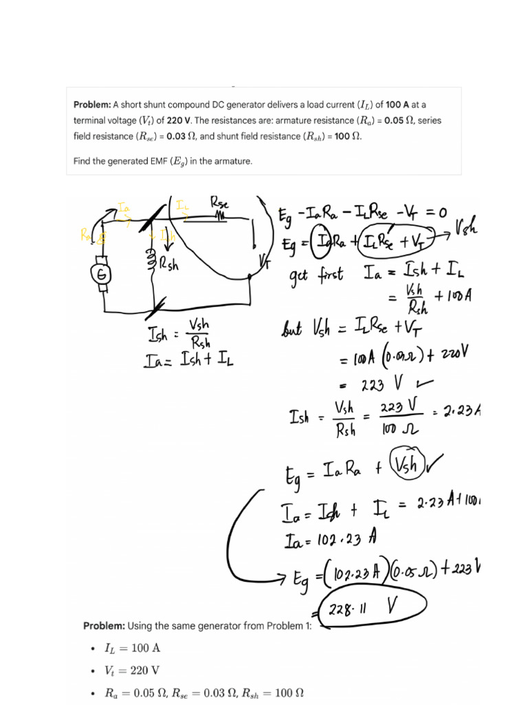 Solved Problems DC Motor | PDF