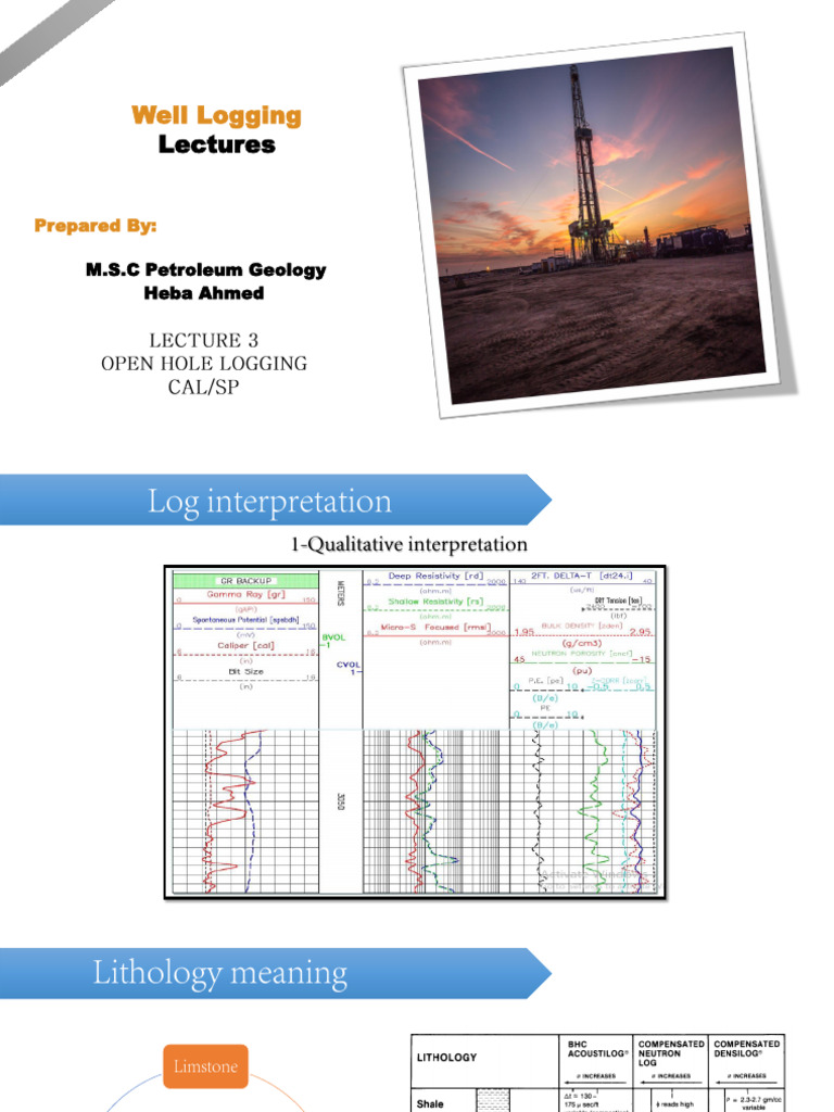 Open Hole Logging in Petroleum Geology | PDF