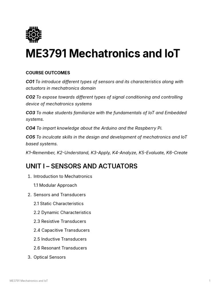 Mech and Iot | PDF | Embedded System | Internet Of Things