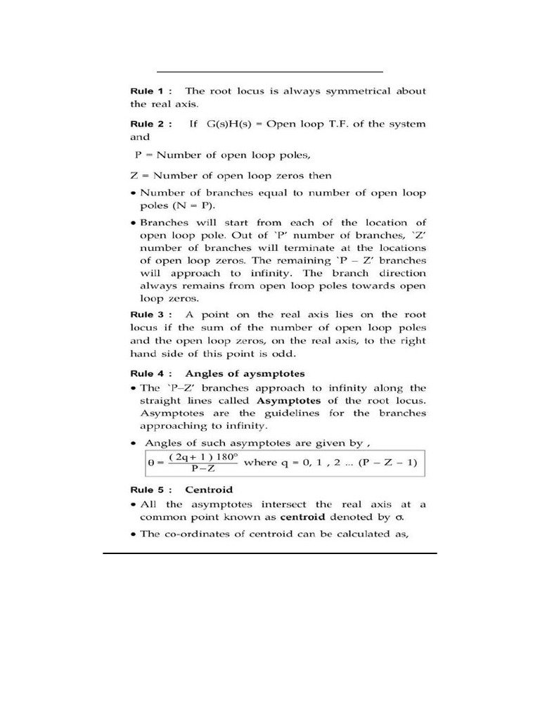 Rules For Construction of Root Locus | PDF