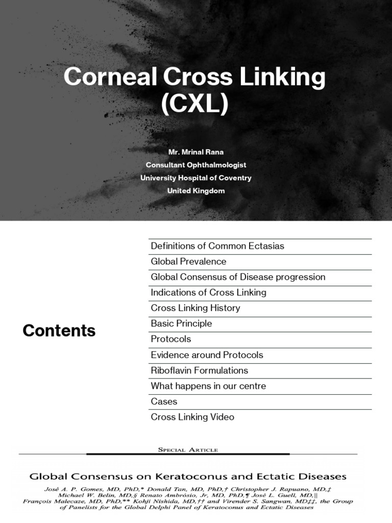 Corneal CXL Orbis Mrinal Rana Glenda | PDF | Medical Specialties ...
