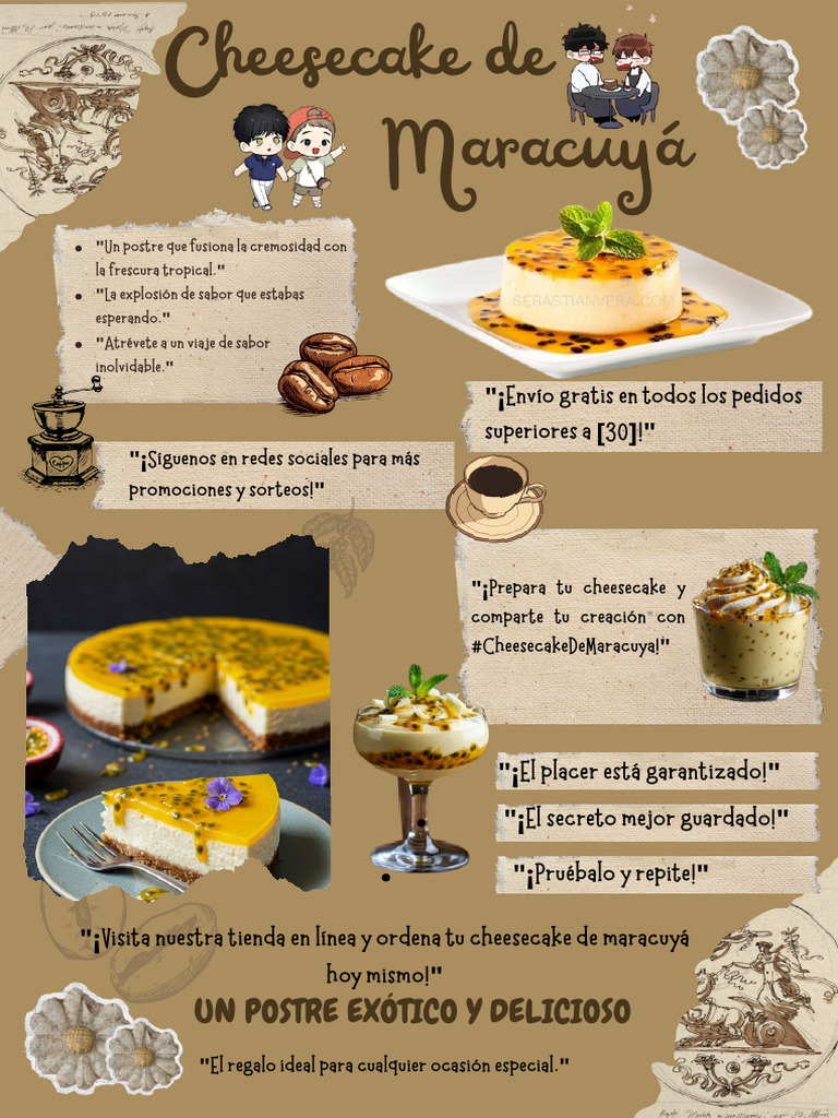 Menú Cafetería Ilustrado Rosa y Negro | PDF