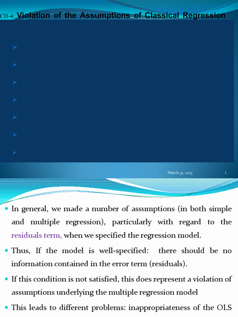 Econometric Model Assumptions Violations | PDF | Errors And Residuals ...