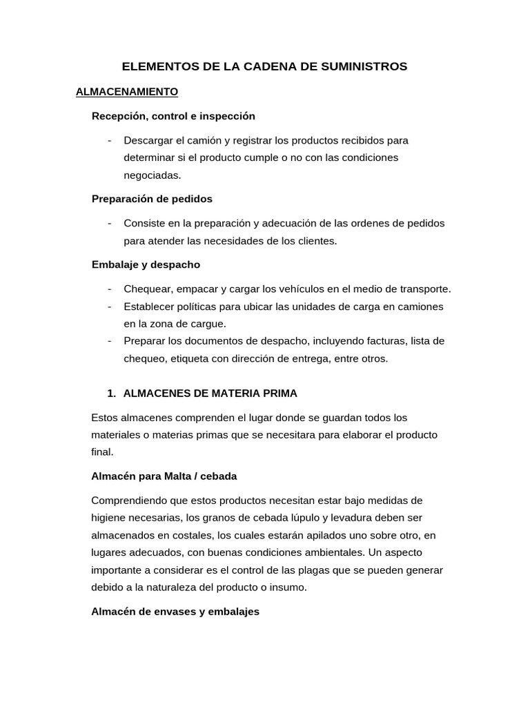 Elementos Clave en la Cadena de Suministro | PDF | Cerveza