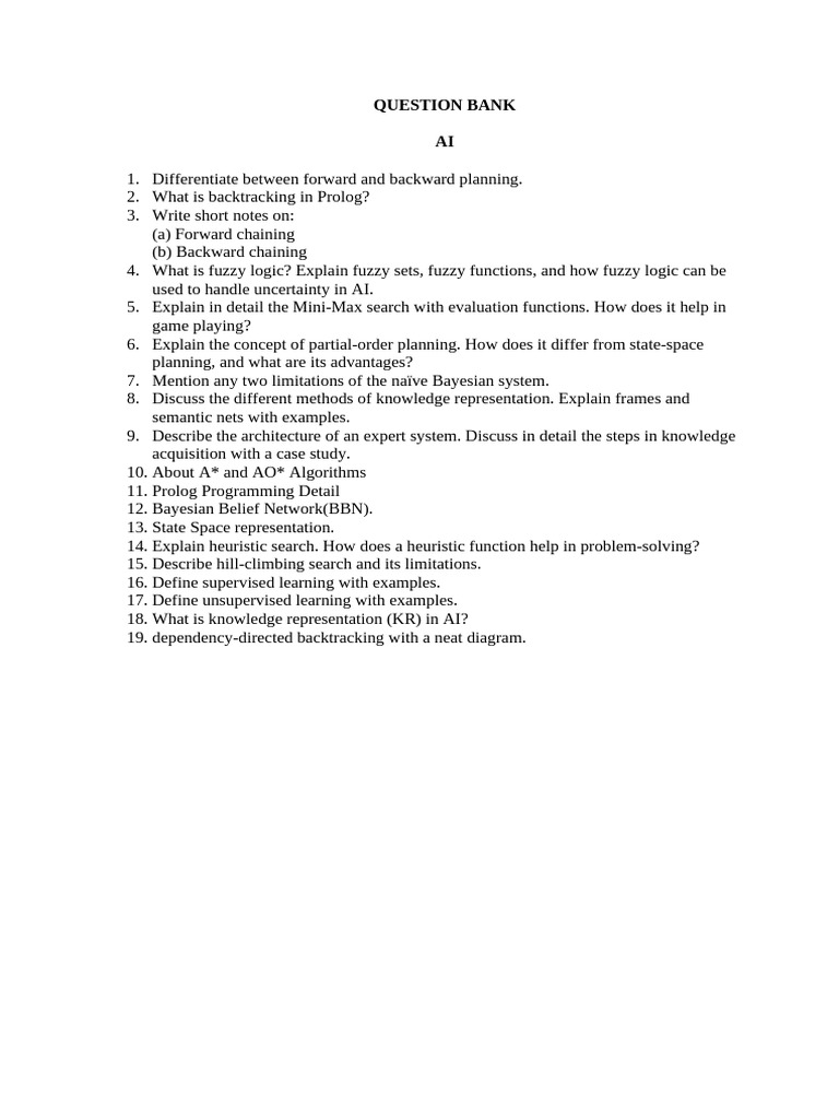 Question Bank Ai | PDF
