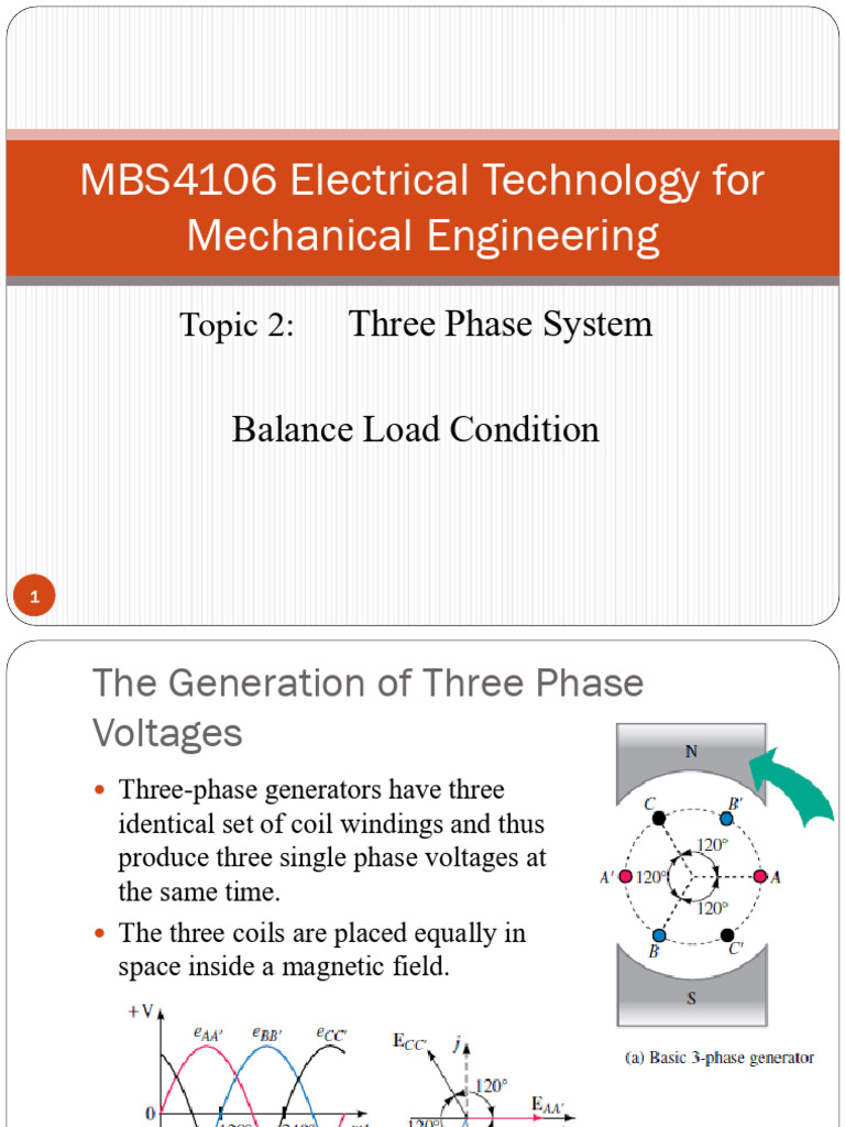 Three Phase System: Voltage Generation & Balance | PDF | Electric Power ...