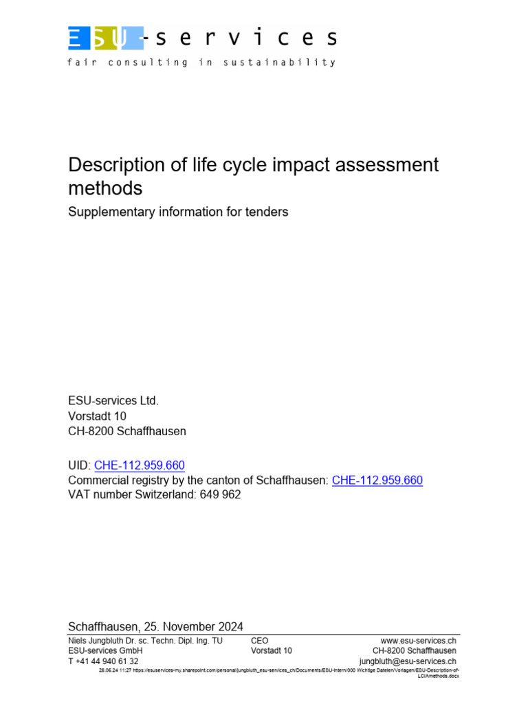 Life Cycle Impact Assessment Methods | PDF | Greenhouse Gas | Climate ...