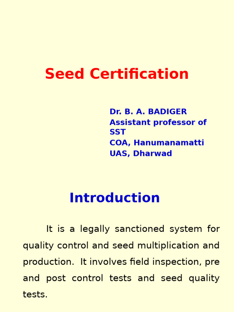 Seed Certification Process Explained | PDF | Wheat | Oat