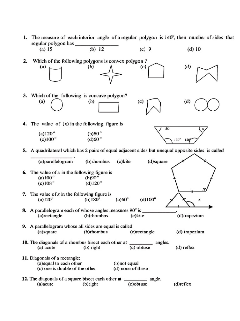 STD 8th Maths Worksheet | PDF