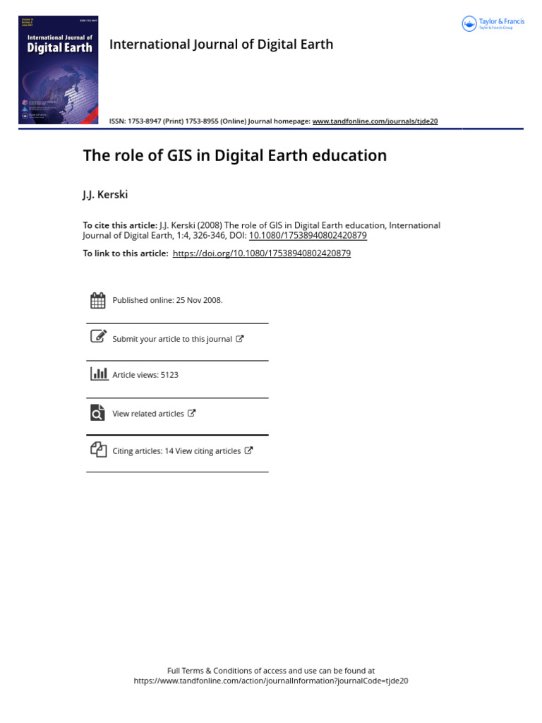 GIS in Digital Earth Education Insights | PDF | Geographic Information ...
