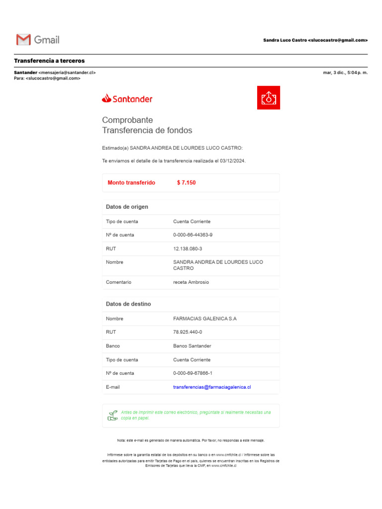 Comprobante de Transferencia de Fondos | PDF | Transferencia bancaria ...