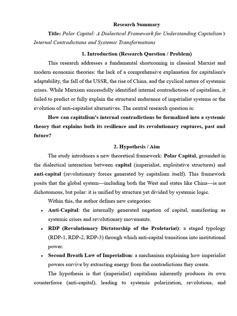 Research Summary Polar Capital Psurtsev | PDF | Marxism | Capitalism
