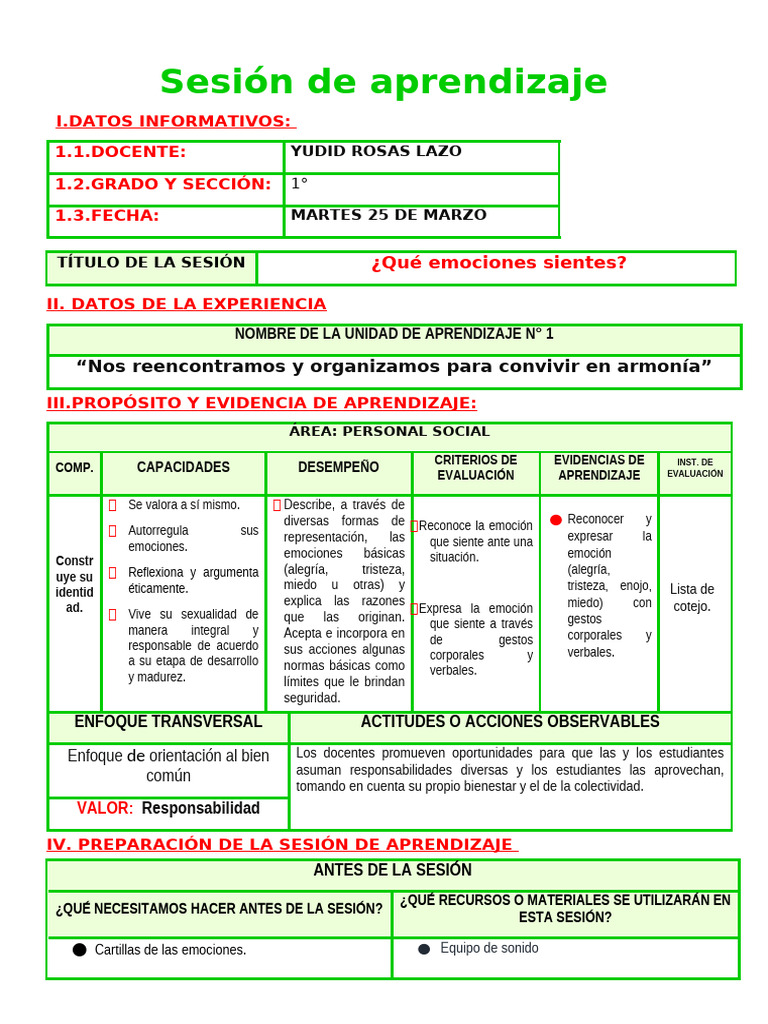 Reconocimiento y expresión emocional en clase | PDF | Las emociones ...