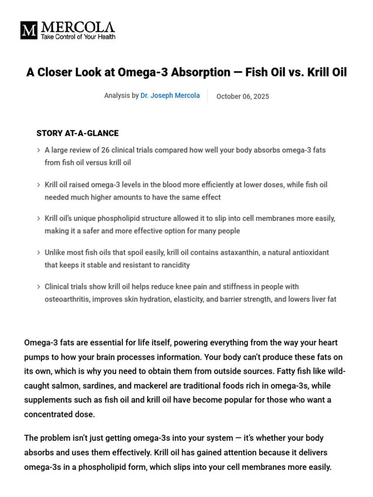 Fish Oil Vs Krill Oil PDF | PDF | Omega 3 Fatty Acid | Fish Oil