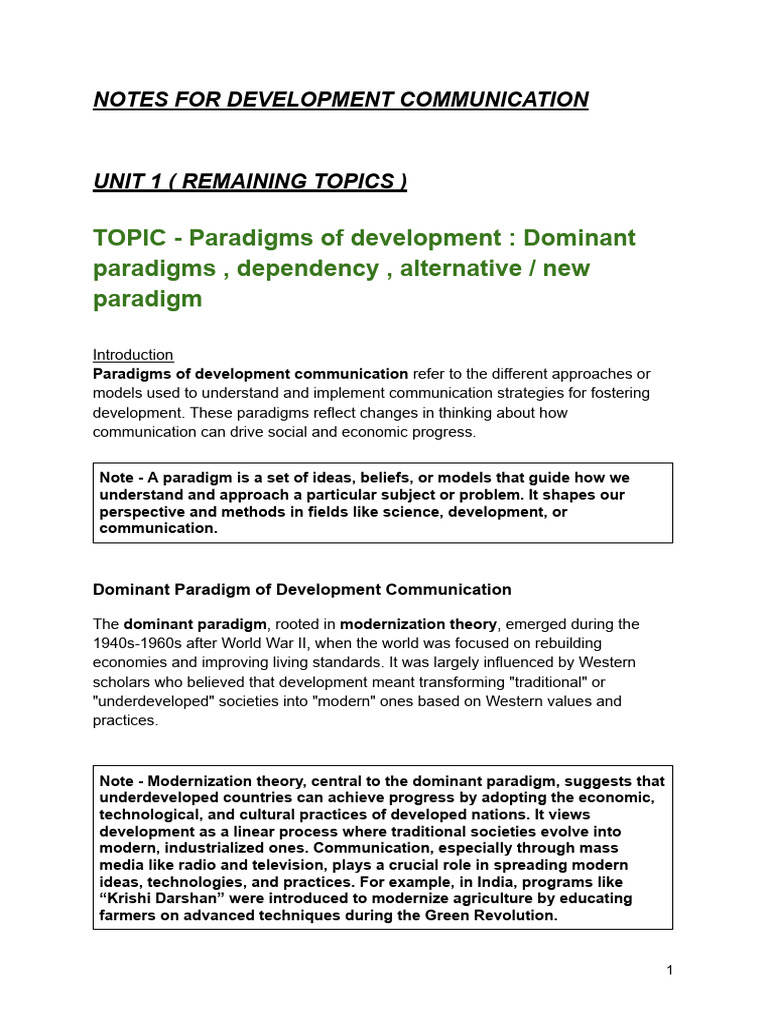 Development Communication Paradigms | PDF | Communication | Sustainability