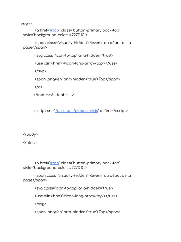 Back to Top Button HTML Code | PDF
