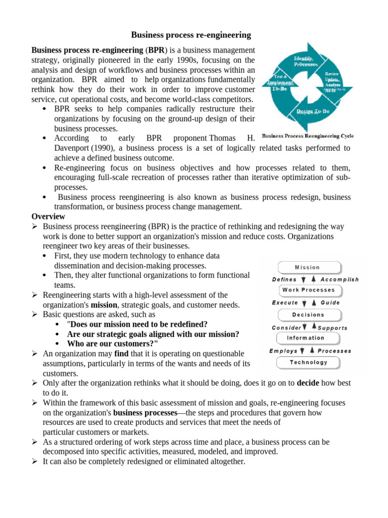 Unit 2.8 Business Process Reengineering-New | PDF | Business Process ...