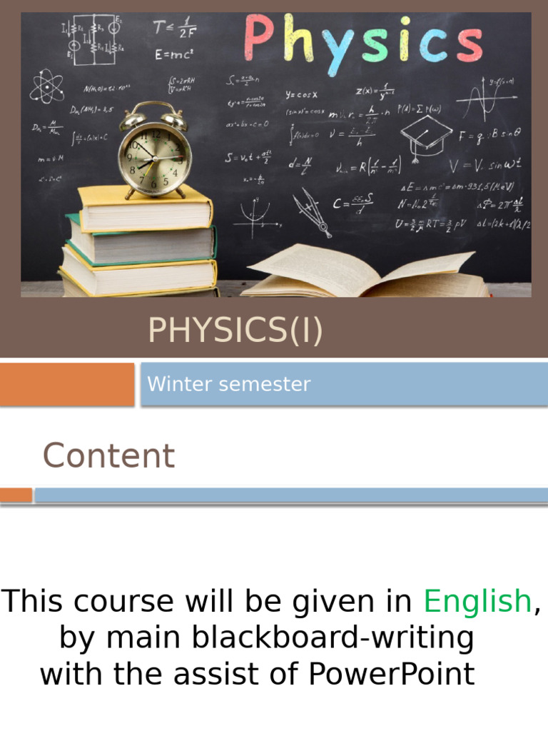 Physics I Course Overview and Content | PDF | Waves | Gravity
