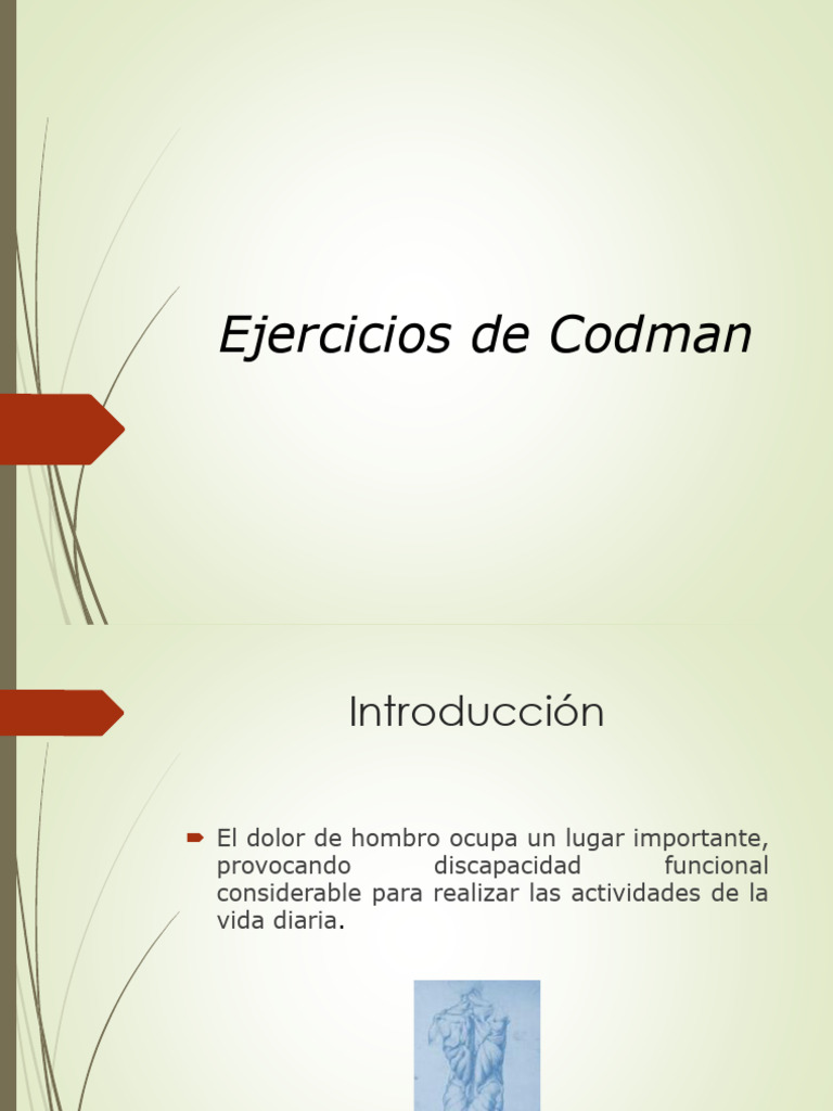 Ejercicios de Codman para Hombro Doloroso | PDF | Hombro ...