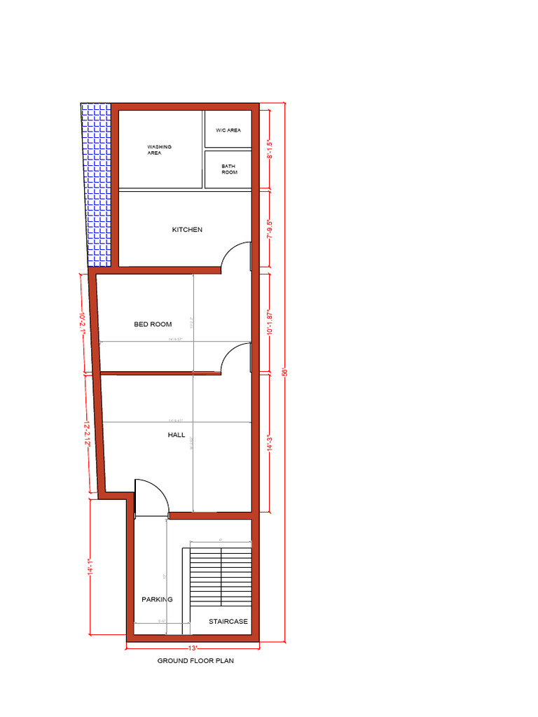 Ground Floor Plan with Room Dimensions | PDF