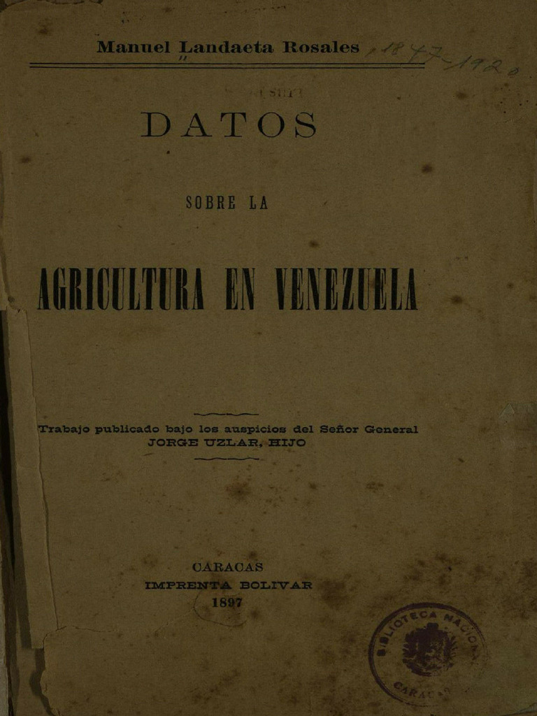 Historia de la Agricultura en Venezuela | PDF