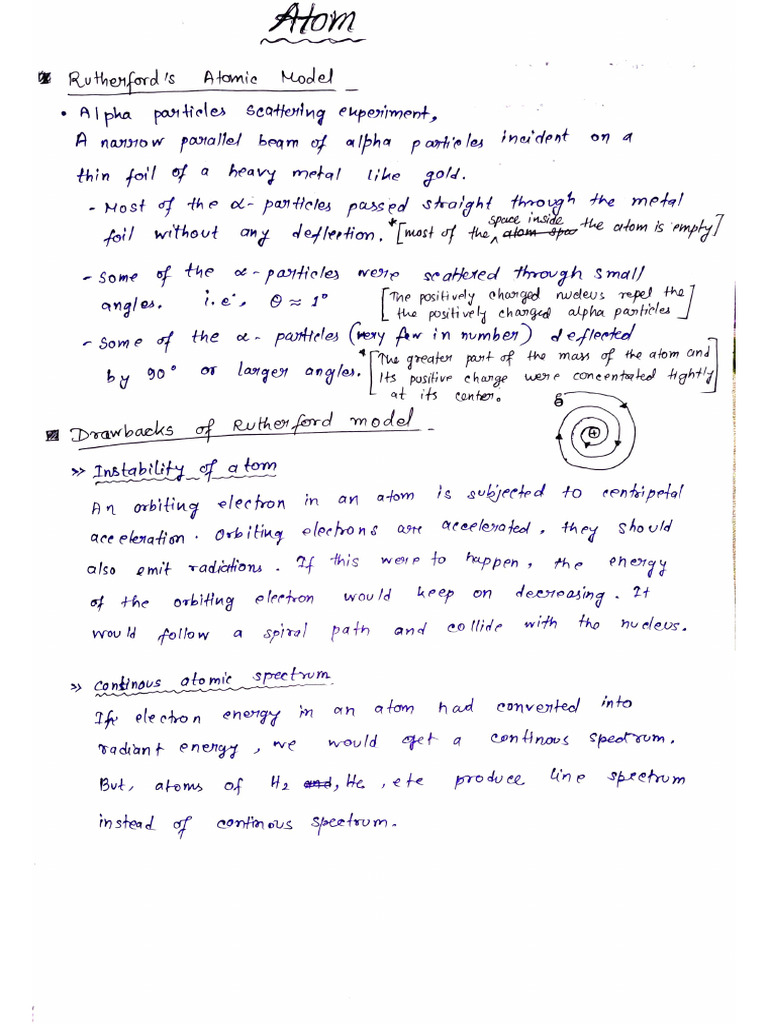 Atom Class 12 | PDF