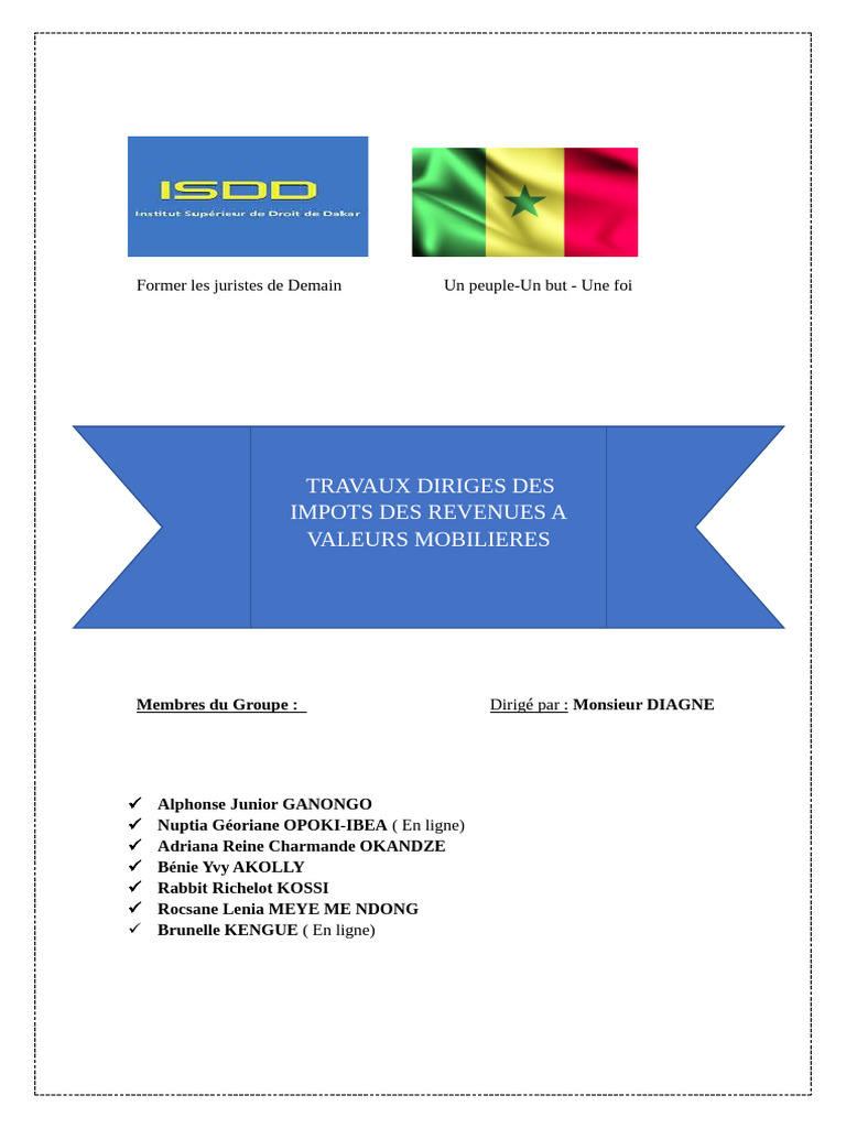 Impôt sur les Revenus de Valeurs Mobilières | PDF | Impôt sur le revenu ...