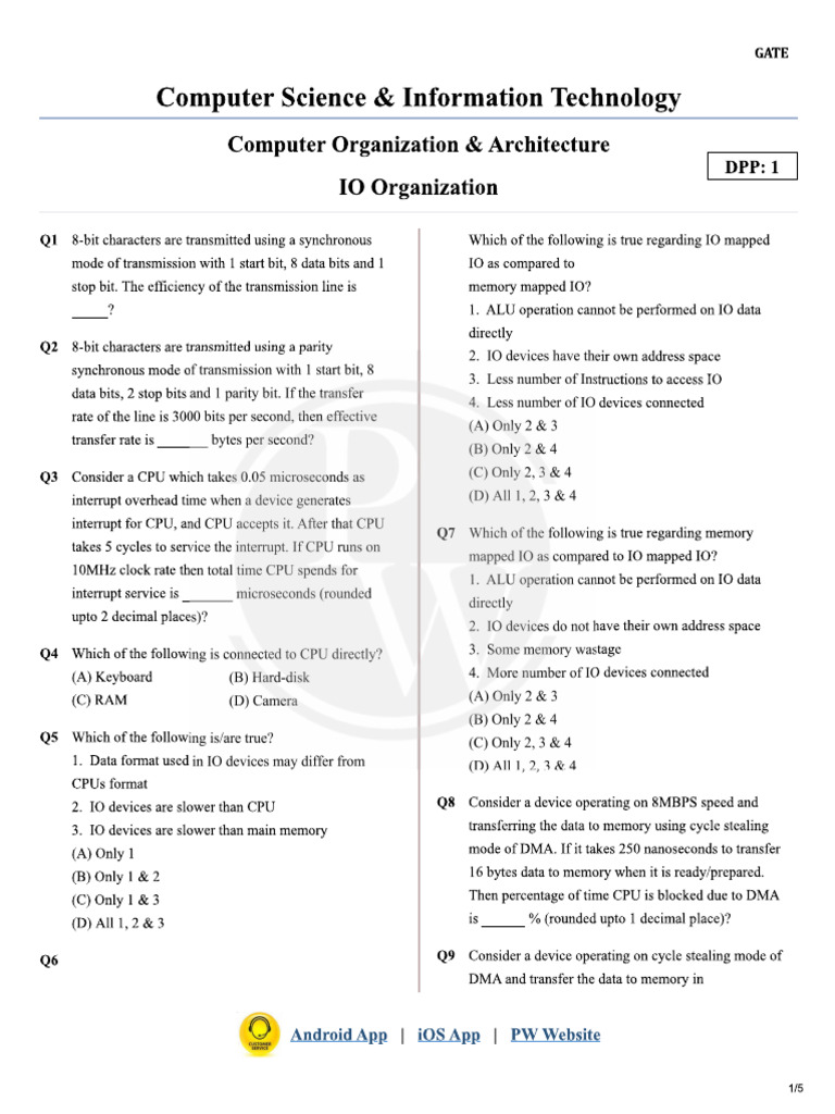IO Organization DPP 01 | PDF