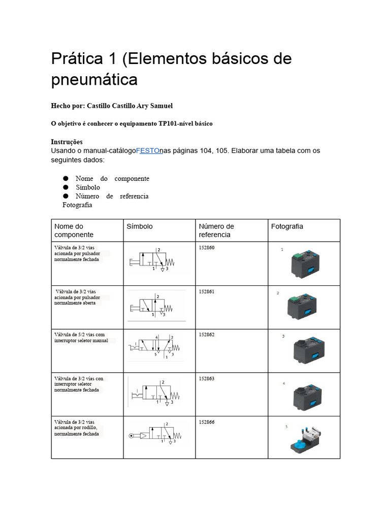 Componentes Pneumáticos Básicos TP101 | PDF