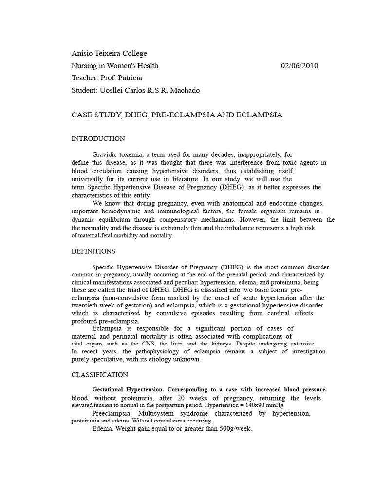 CASE STUDY | PDF | Hypertension | Medical Specialties