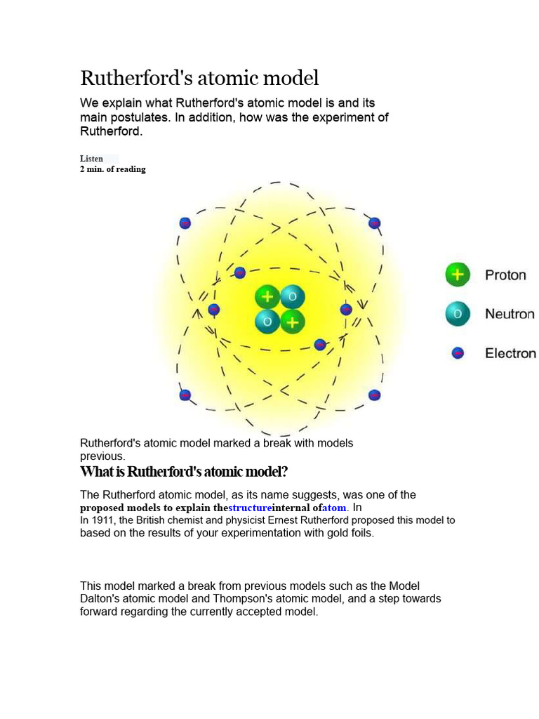 Understanding Rutherford's Atomic Model | PDF | Atoms | Atomic Nucleus